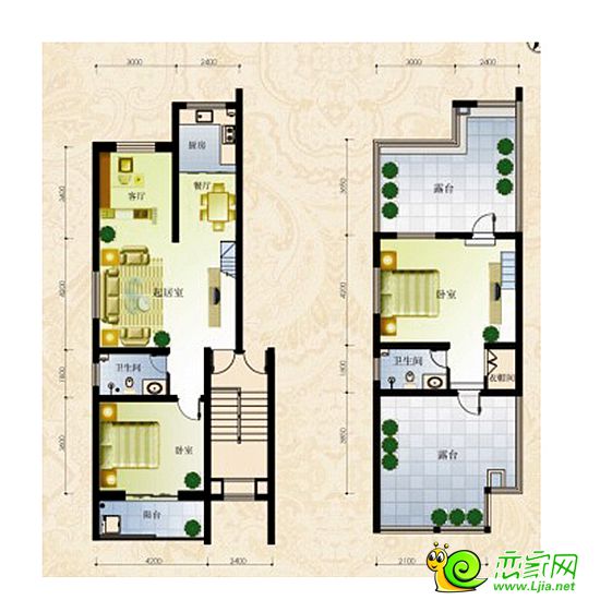 远实凤凰城d2跃层户型 120平米