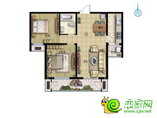 現(xiàn)代頤和苑101㎡兩室兩廳一衛(wèi)宜居戶型點(diǎn)評(píng)