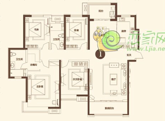 龍貓點(diǎn)評：美的城200㎡四室兩廳兩衛(wèi)戶型點(diǎn)評