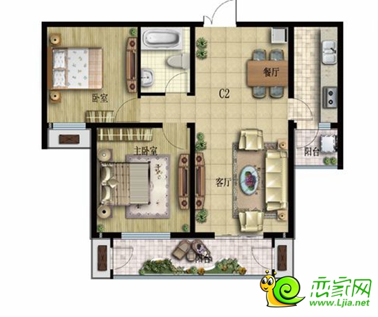 龍貓點(diǎn)評(píng)：現(xiàn)代頤和苑105㎡兩室兩廳一衛(wèi)戶型點(diǎn)評(píng)