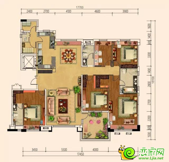 翡翠郡266㎡洋房户型图