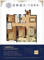 三室兩廳兩衛(wèi) 122.02㎡ 東戶