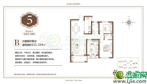 5號(hào)樓 B111㎡ 三室