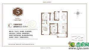 5號(hào)樓 C 114㎡ 三室