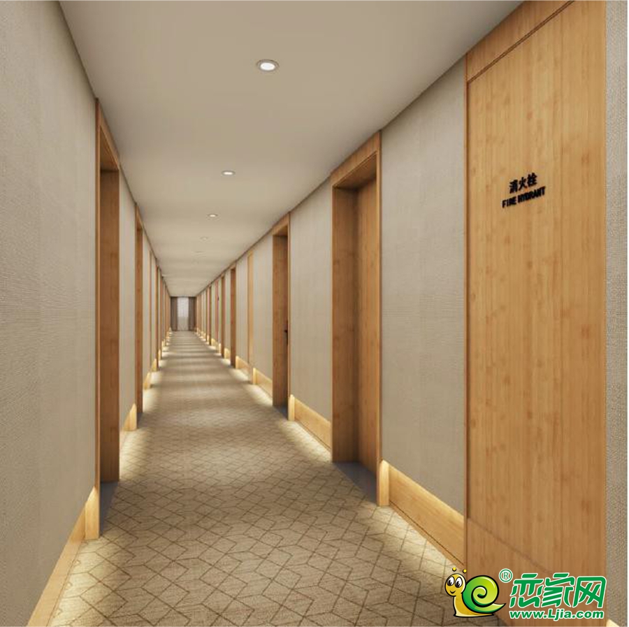 全季酒店走廊效果圖