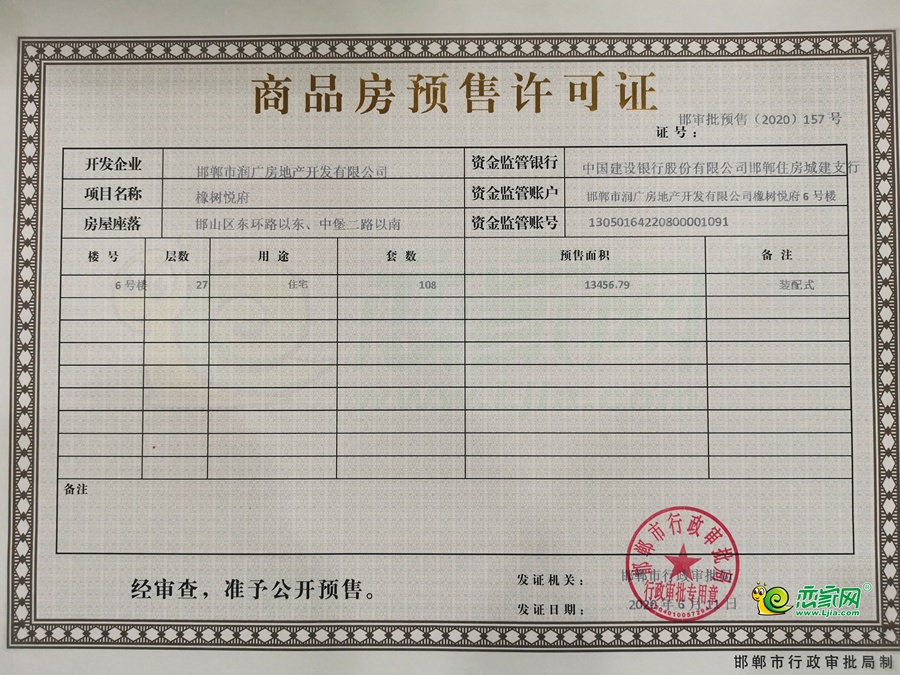 6號(hào)樓預(yù)售證