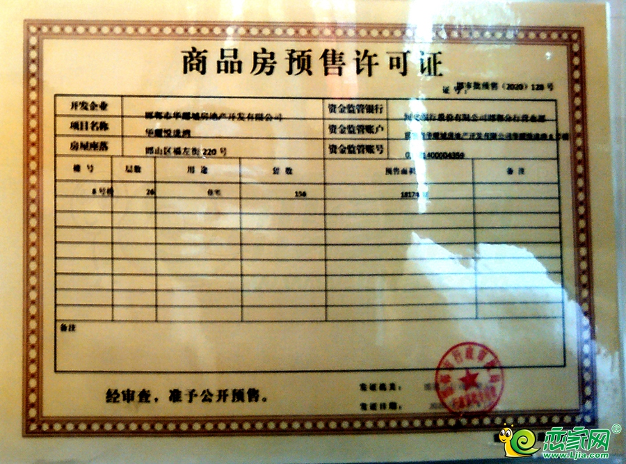 悅龍灣8號樓預(yù)售證