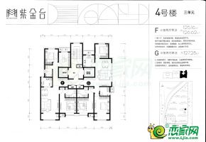4號(hào)樓3單元平面圖