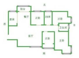 廣廈3室2廳全明戶型
