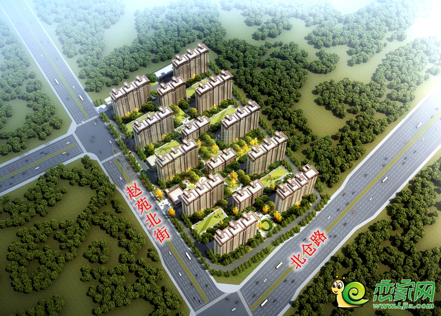 位于趙苑北街和北倉(cāng)路交叉口的新城·公園尚府