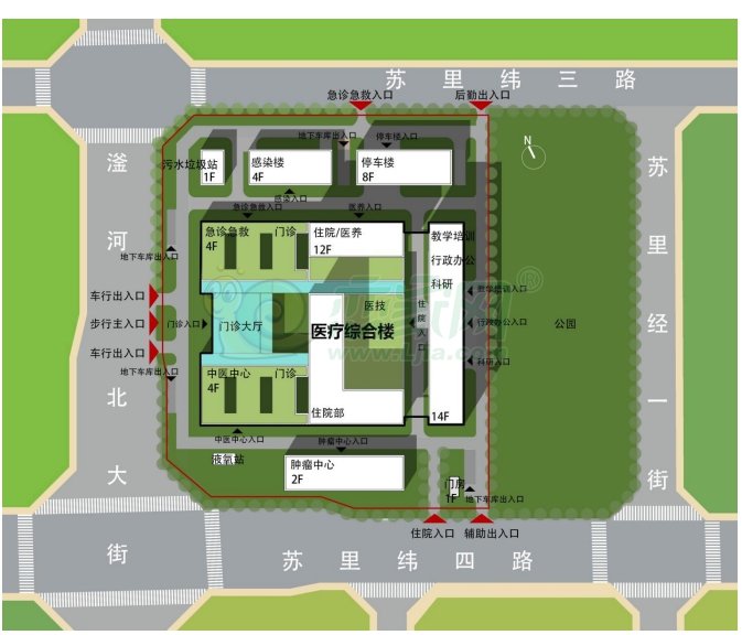 邯鄲市中西醫(yī)結(jié)合醫(yī)院北湖院區(qū)效果圖新鮮出爐！