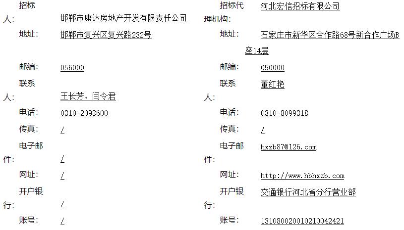 邯鄲東湖森林西售樓部物業(yè)管理服務項目招標公告