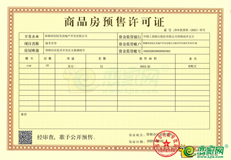 2號樓預(yù)售證