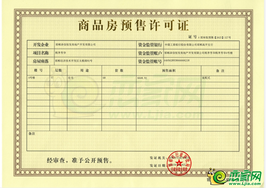4號樓預(yù)售證
