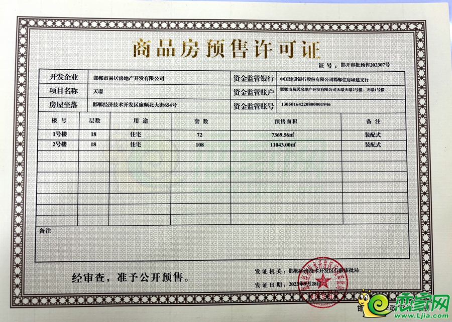 1、2號樓預(yù)售證