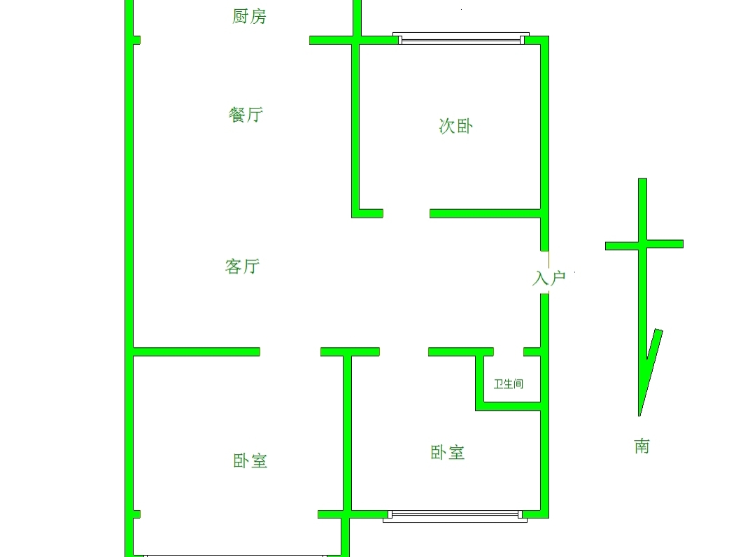 叢臺(tái)公園附近，2000房齡，三室兩廳一衛(wèi)，99平售96萬