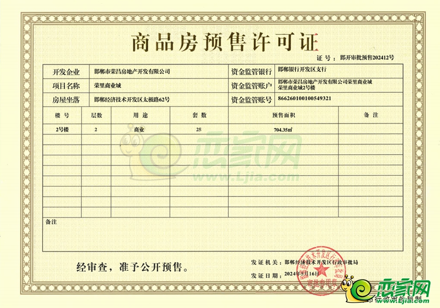 2號商業(yè)樓預(yù)售證